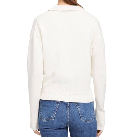 Theory Cropped Cardigan Sweater, Ivory, 100% Cashmere, Small, Pristine EUC - Picture 8 of 16